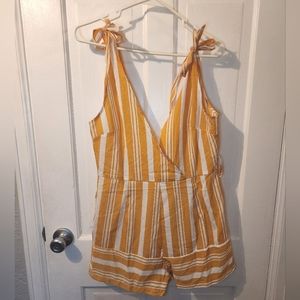 Yellow striped romper